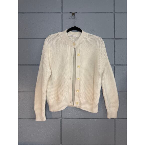 Women's Alex Mill Nico Chunky Knit 100% Cotton Cardigan size S Bohemian Cottage - Picture 3 of 6